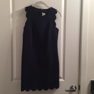 Navy scalloped J Crew dress